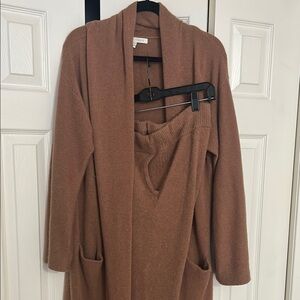 NakedCashmere Brown Knit Cardigan and pants set.   Designer.  So comfy